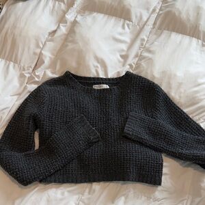 Grey Cropped Sweater